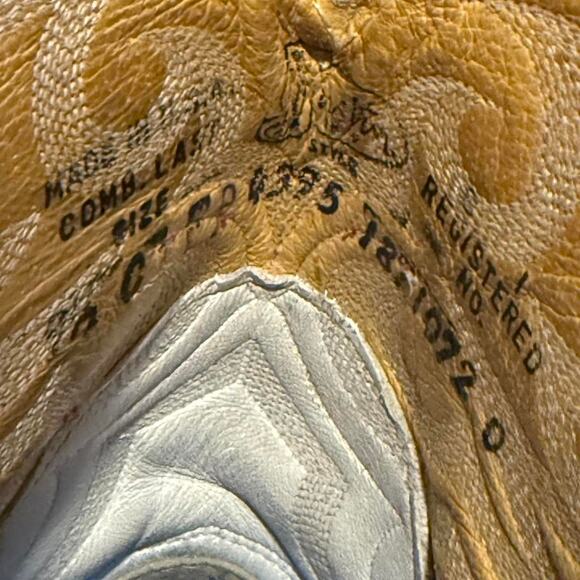 Vtg leather pink and white wester cowboy boots - 9.5 - Picture 6 of 6